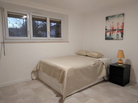 Pièce de vie de l'appartement, canapé-lit et table à manger